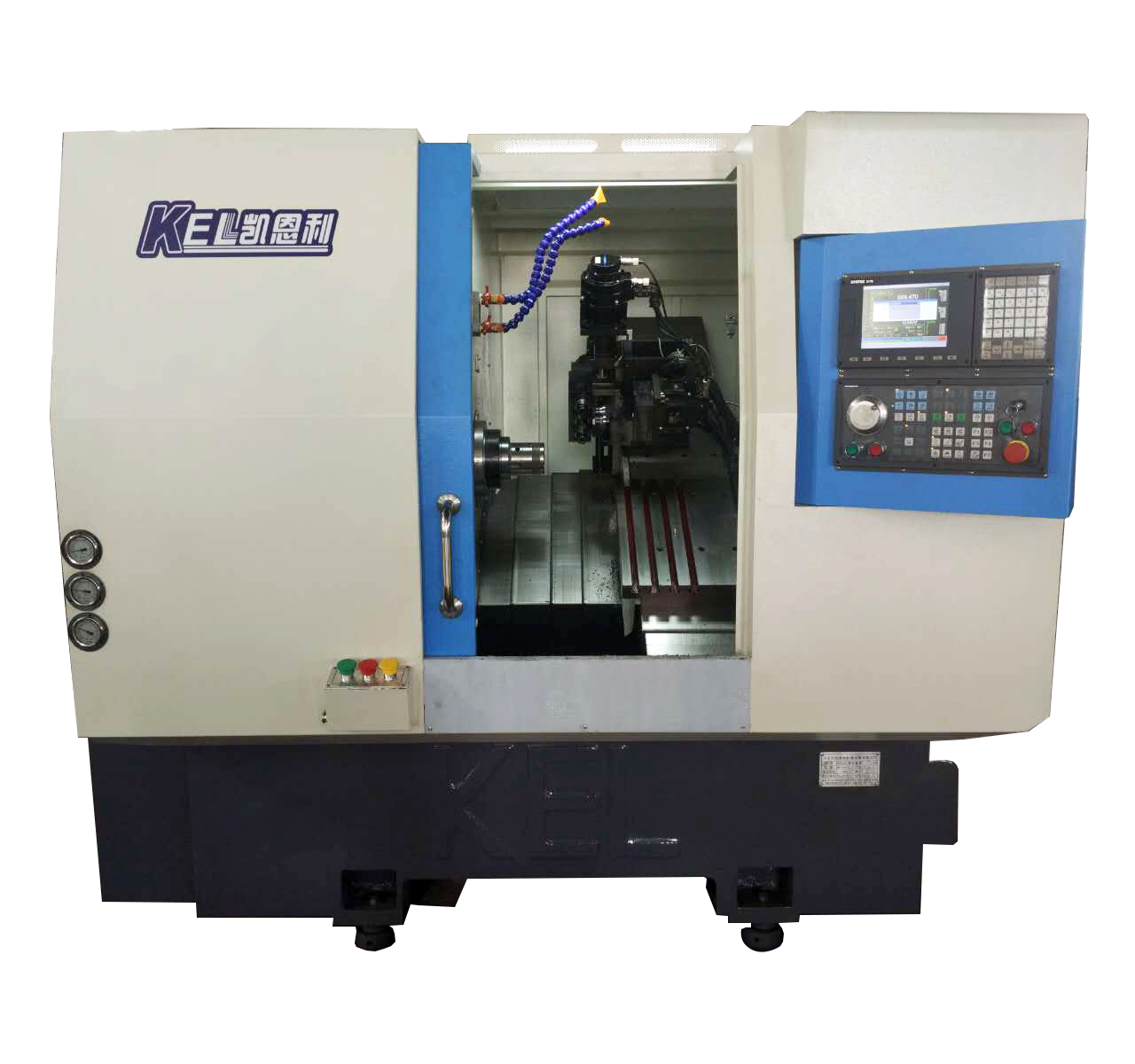 46 刀塔 帶動力頭 帶Y軸 車銑複合機( 45度斜床身 線軌機)CK6146D-Y 46 刀塔 帶動力頭 帶Y軸 車銑複合機( 45度斜(xié)床身 線軌機)CK6146D-Y