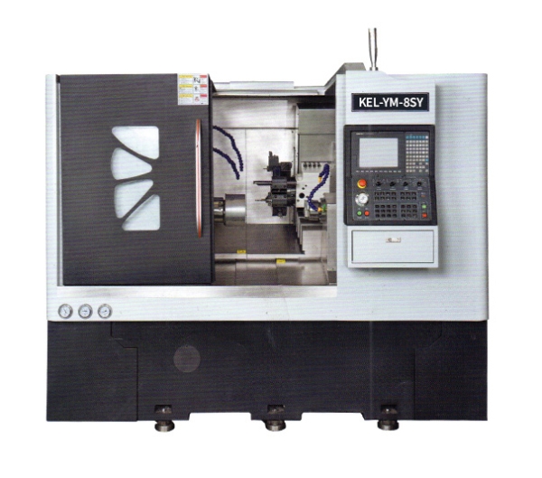 kel-Ym-8SY CNC雙主軸(zhóu)單動力刀塔車銑複(fù)合數控(kòng)車床